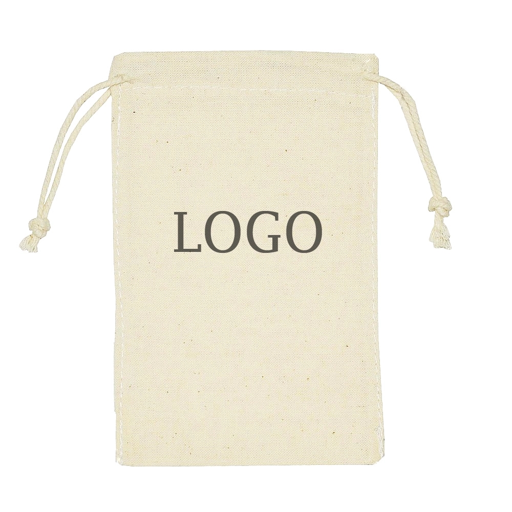 Natural 100% cotton Drawstring Muslin Bag Pouch 5