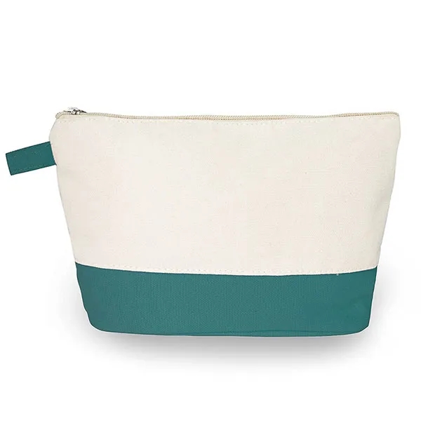 Cotton Canvas Two-Tone Cosmetic Bag, custom tote bag with logo imprint 7