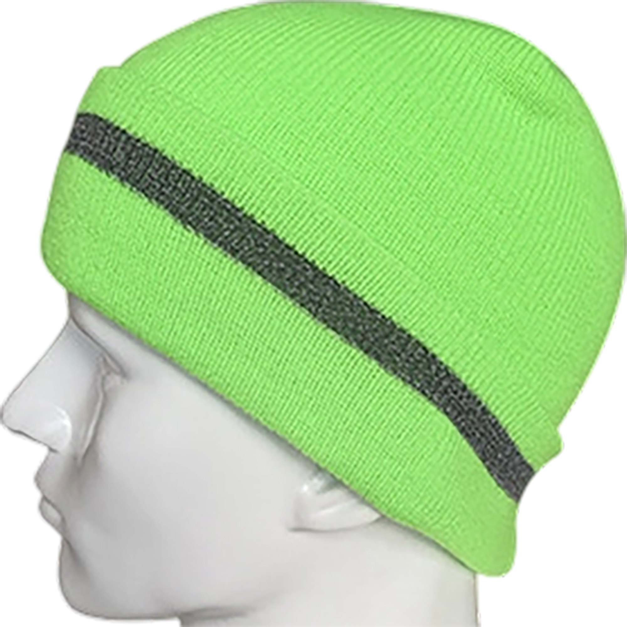 Reflective Knit Beanie With Woven Label 7" x 11" 3