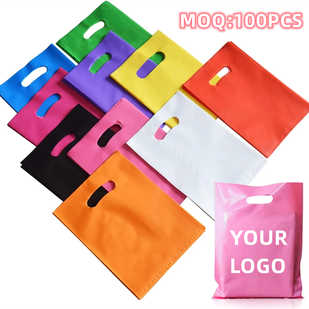 Reusable Die Cut Handle Plastic Bag (8"x12") 2