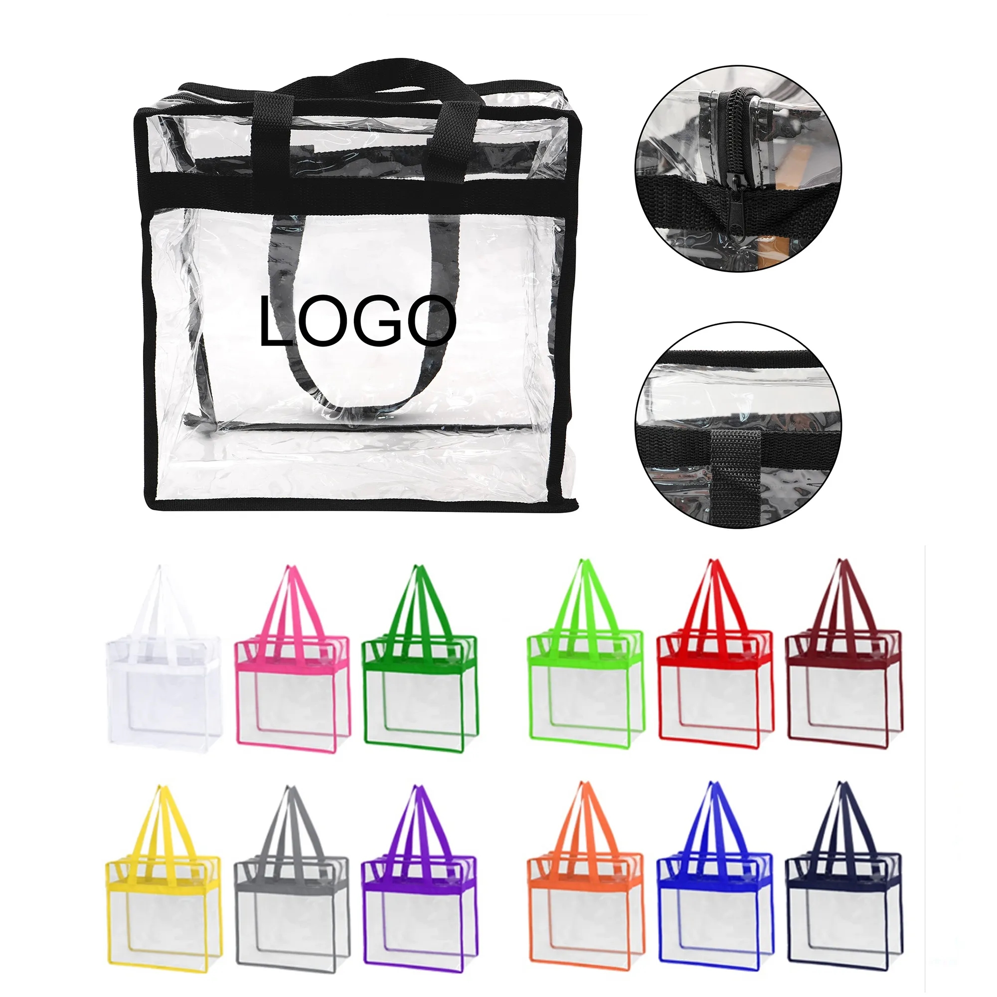 PVC Clear Tote Bag With Zipper 2