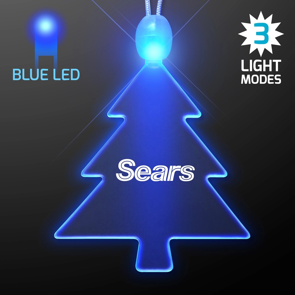 Acrylic Christmas Tree Shape Necklace with LED 10