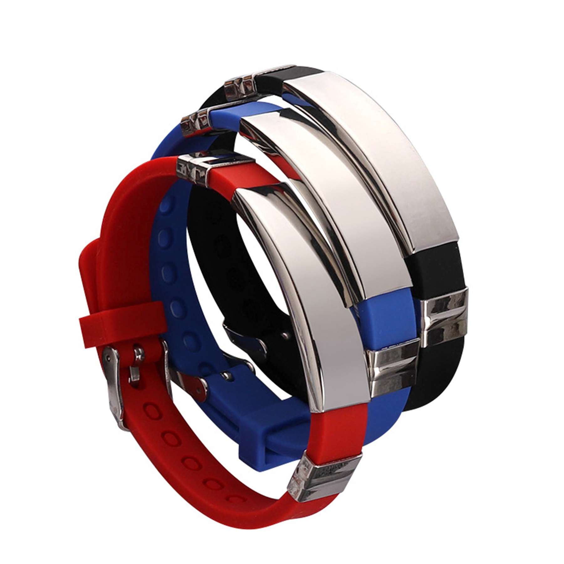 Stainless Steel Silicone Sports Bracelet 1