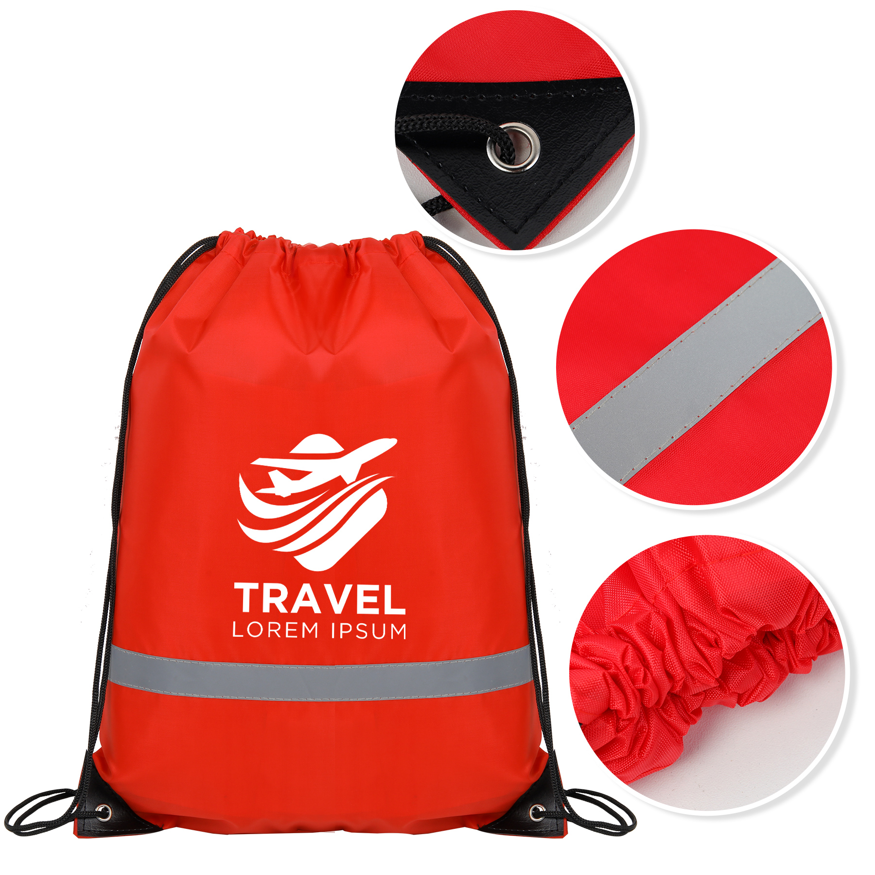 Reflective Safety Drawstring Backpack 8