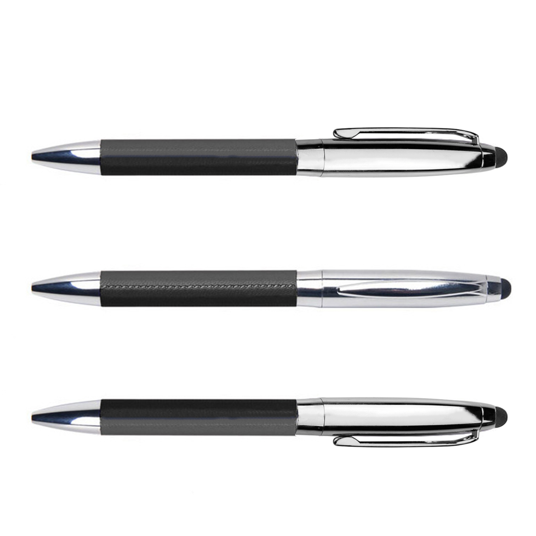 PU Leather Barrel Metal Pen With Stylus 10
