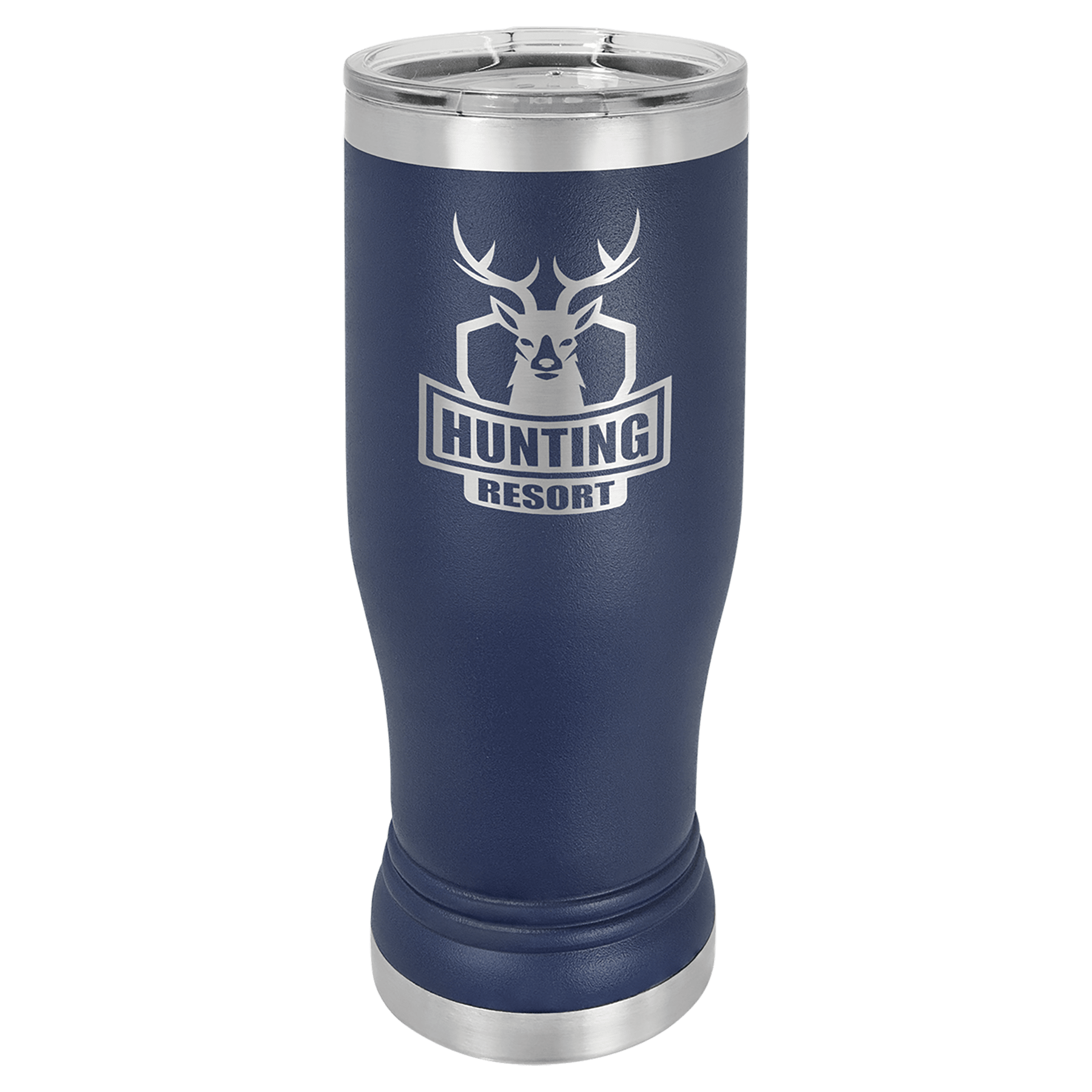 14 oz. Navy Blue Laser Engraved Polar Camel Pilsner Tumbler w/Clear Lid 1