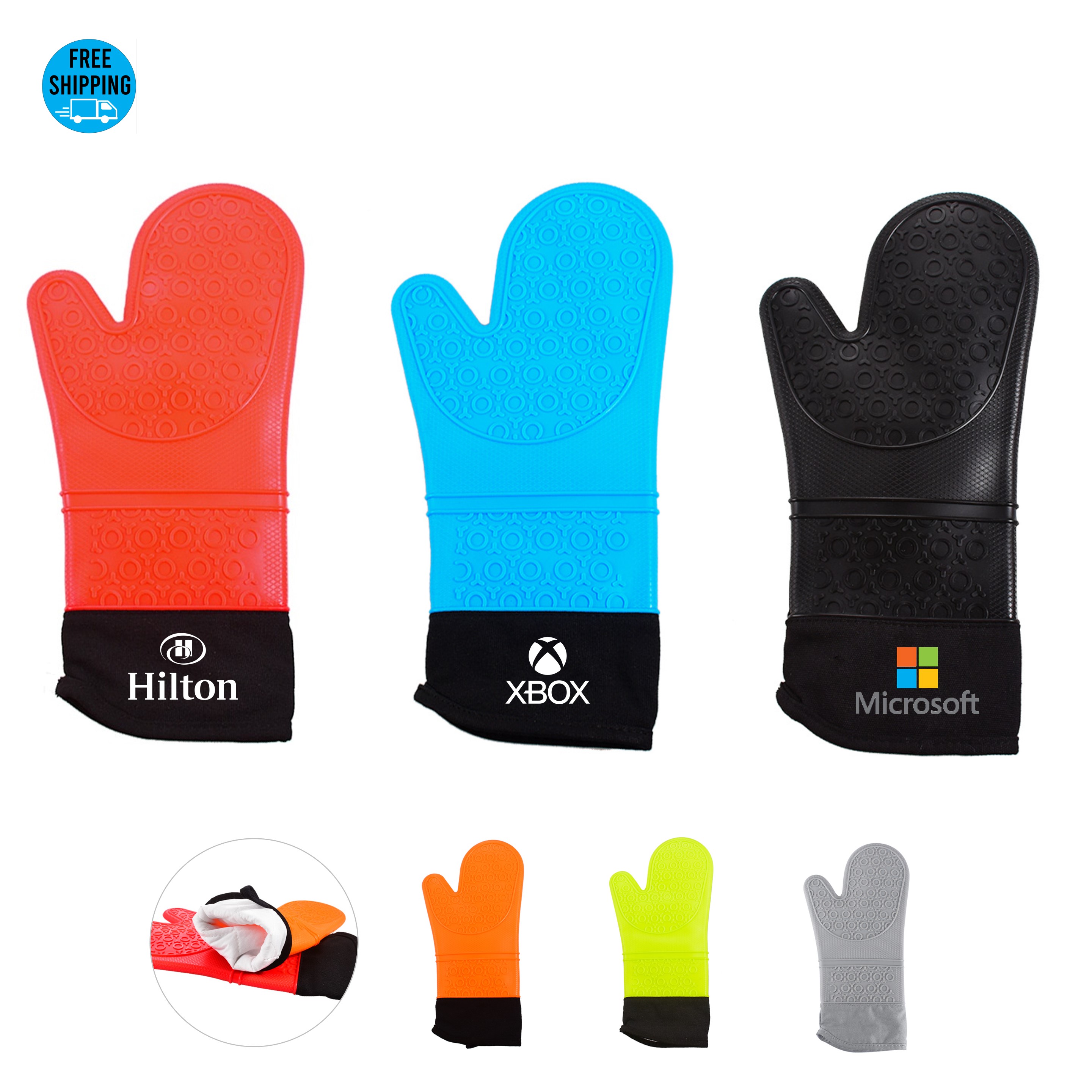 Non-Slip Kitchen Silicone Oven Mitt - OCEAN 5