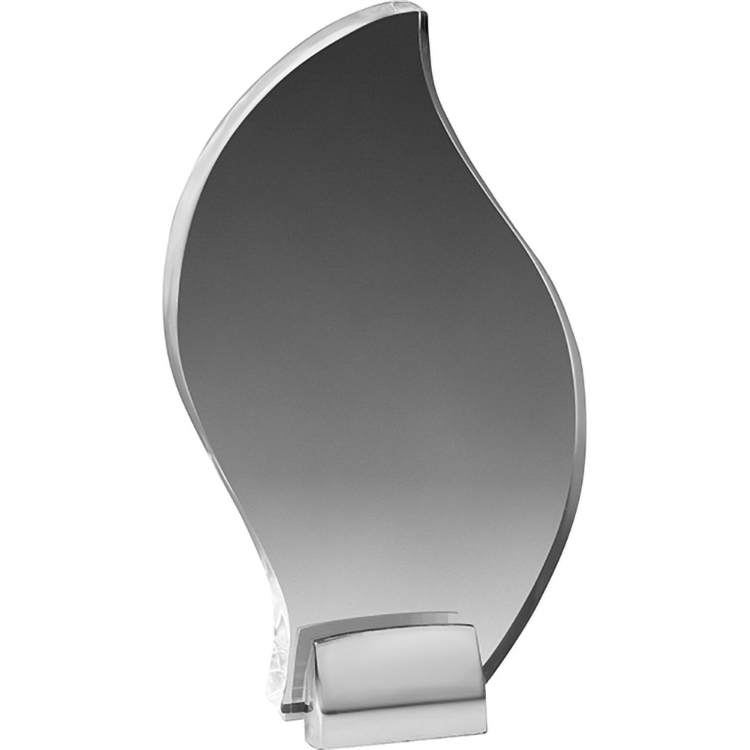 Chrome Base Clear Acrylic Flame Award (8 3/4"x 5"x 3/4") Screen-Printed 3