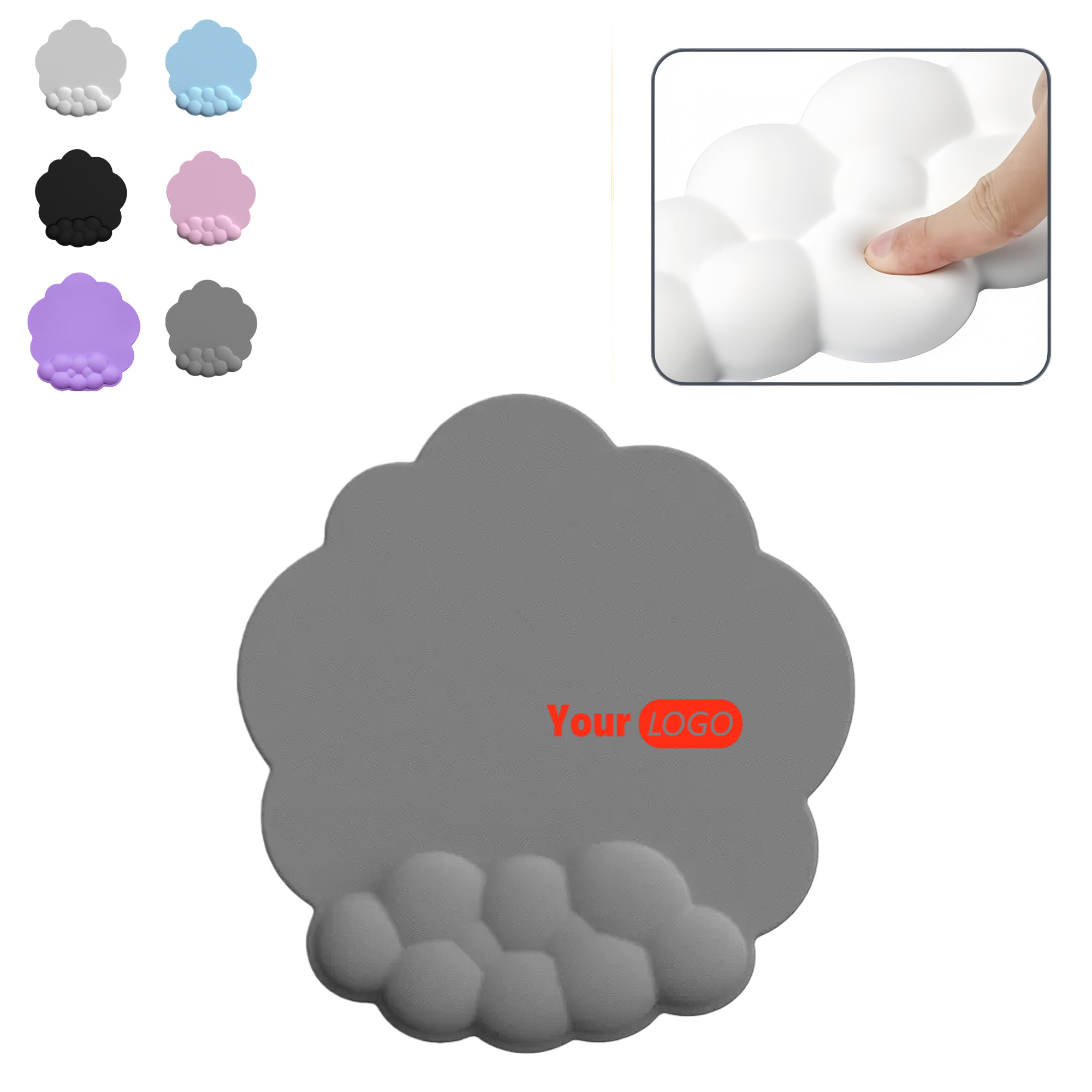 Jacquard Fabric Silicone Wrist Rest Mouse Pad 2