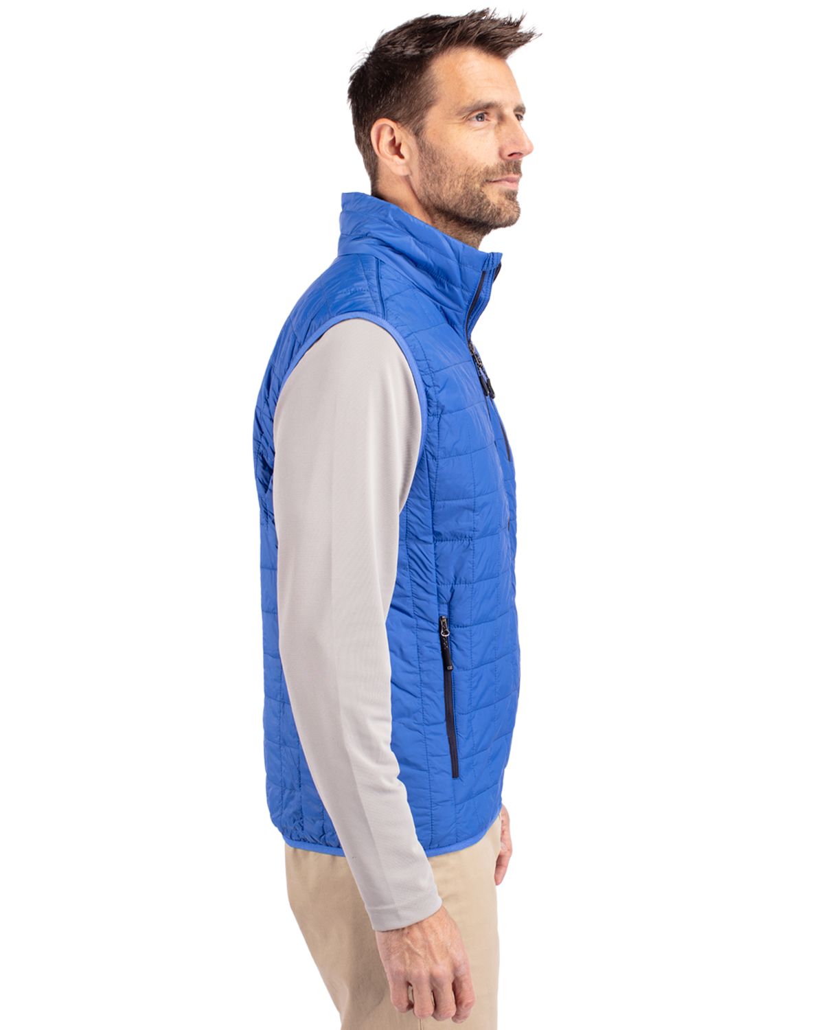 Cutter & Buck Rainier Recycled Insulated Puffer Mens Big & Tall Full Zip Vest Big & Tall 88