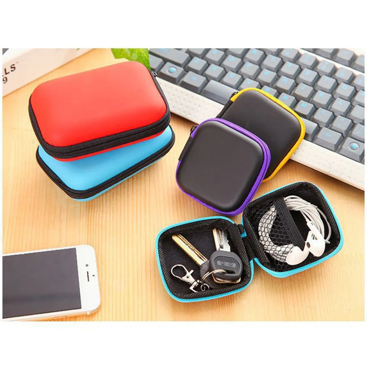 Portable Storage Bag Data Cable Charger Earphone Coin Purse 9