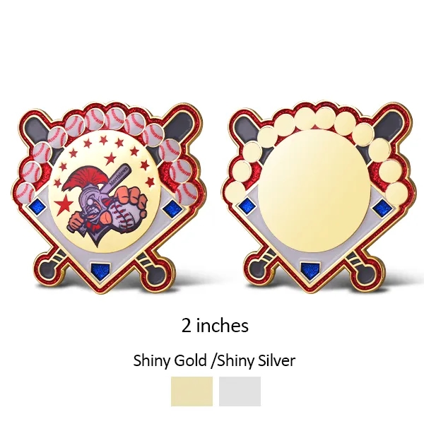 1.75'' UV Printed Baseball Pins w/ Stock Shape 2