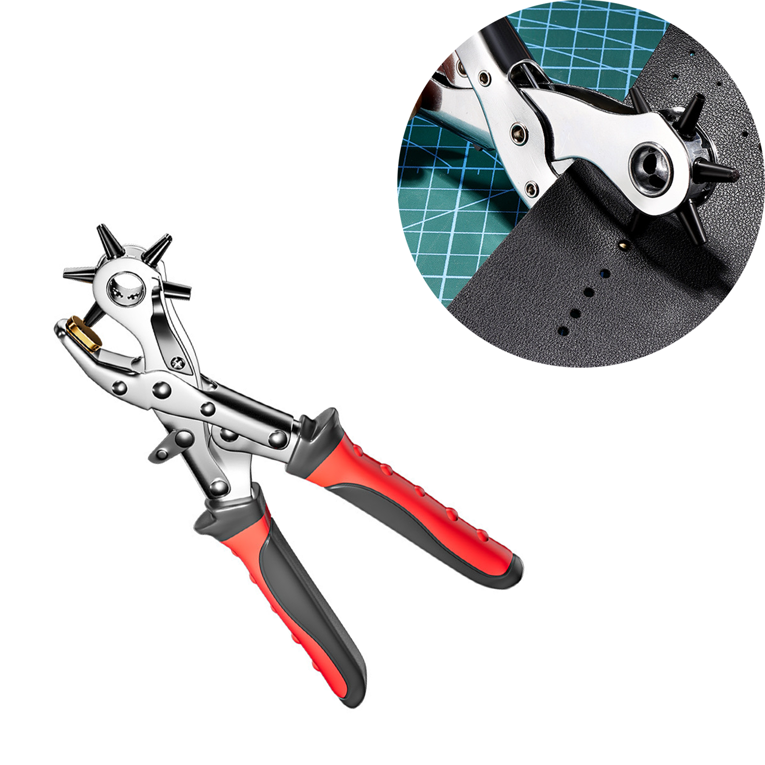 Heavy-Duty Rotary Leather Hole Punch Tool 4