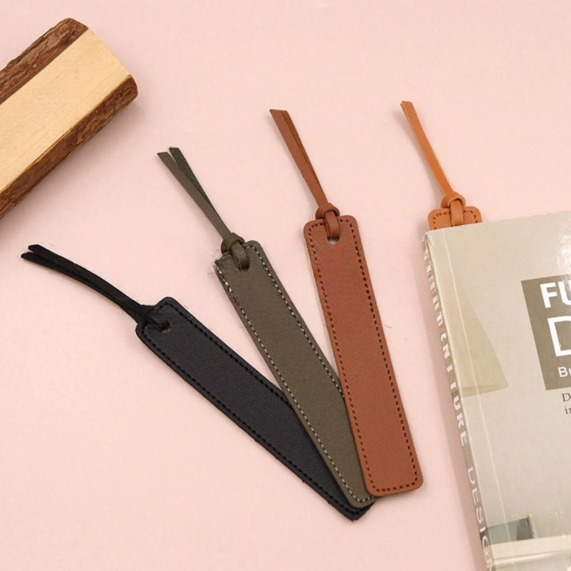 PU Leather Bookmark Classic Stitched Page Markers 7