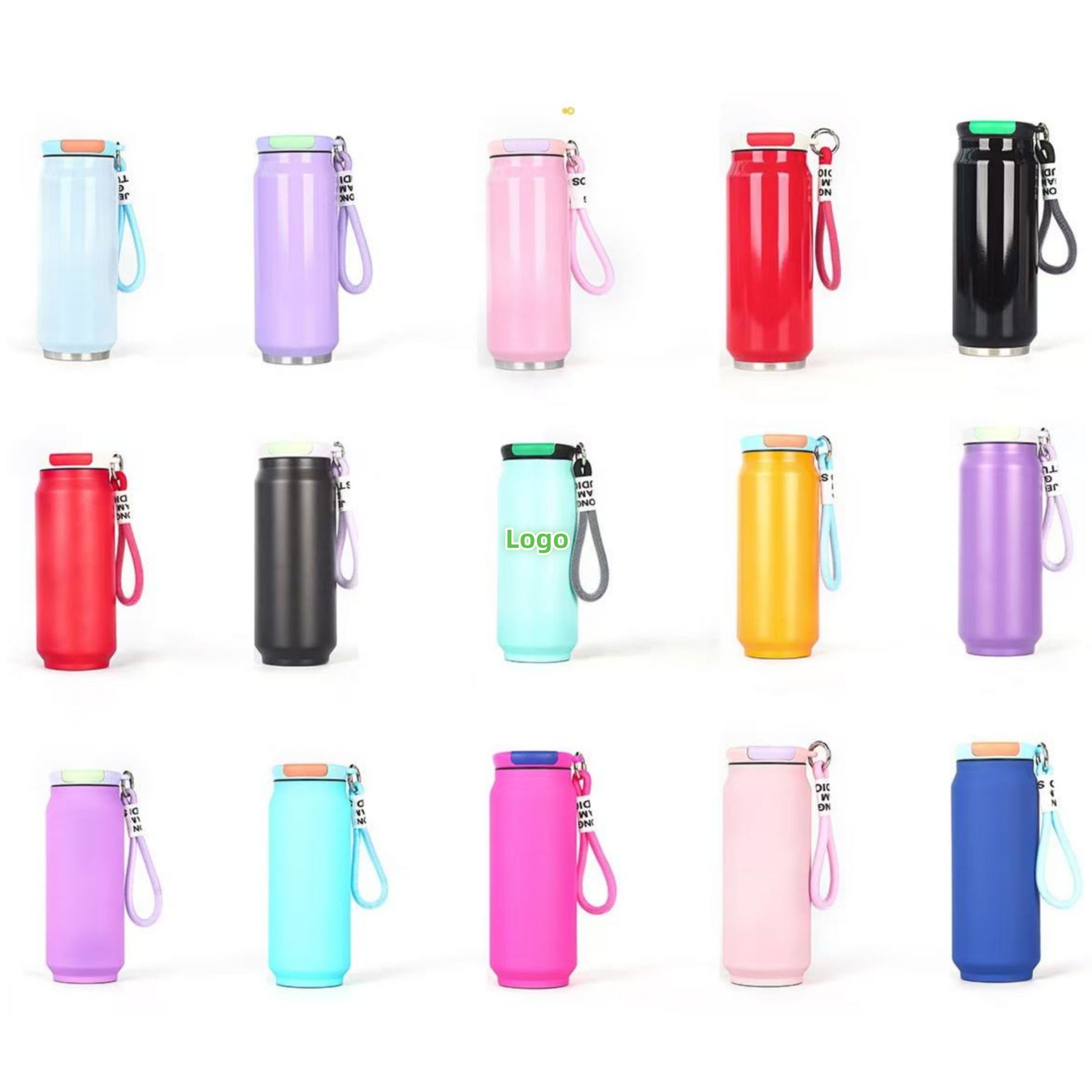 2026 Drink Can Style 17oz Insulated Water Bottle For Sport & Travel & Outdoor With Handle Strap 11
