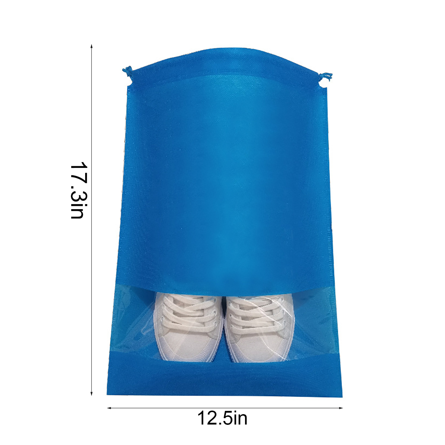 Dustproof Non Woven Drawstring Shoe Bags w/ Clear Window 7