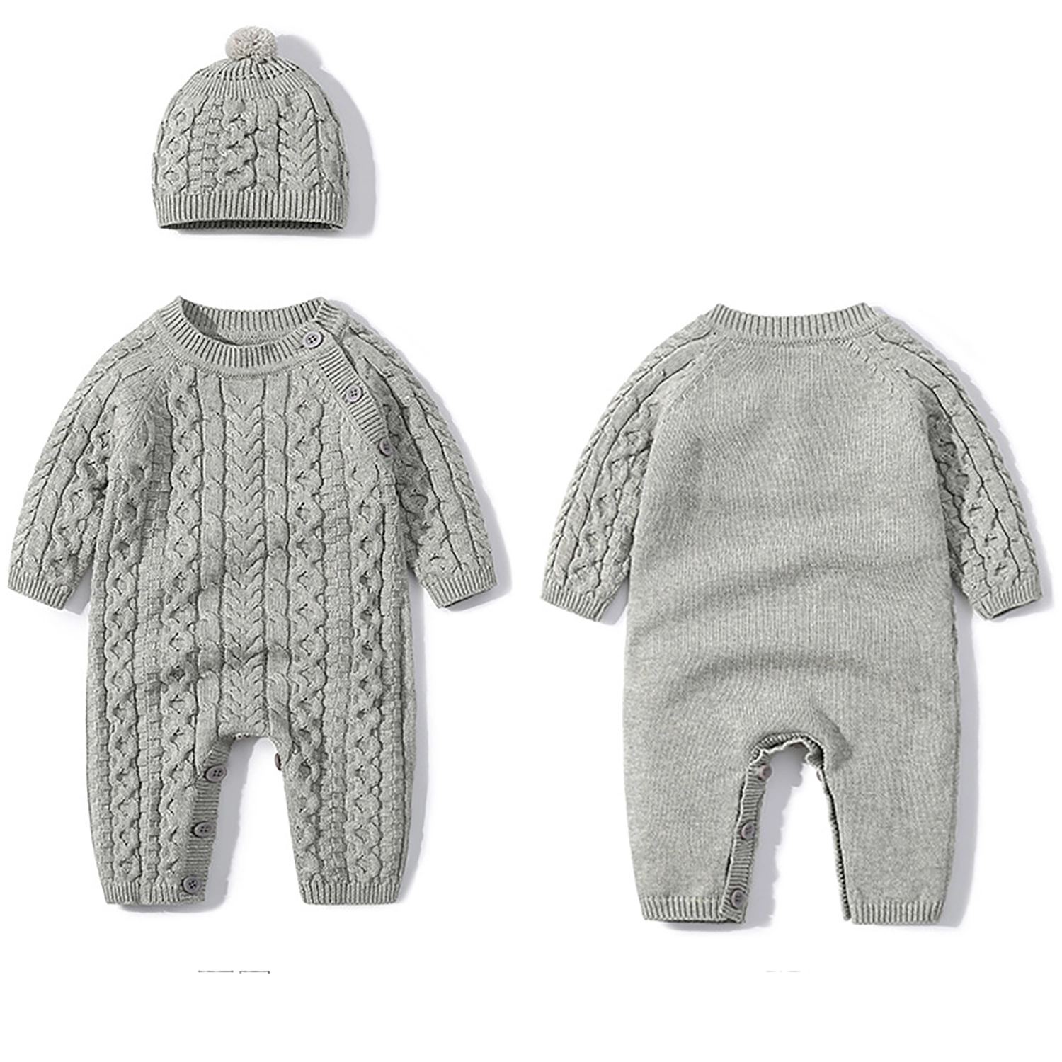 Baby Long Sleeve Jumpsuit Clothes With Hat 10