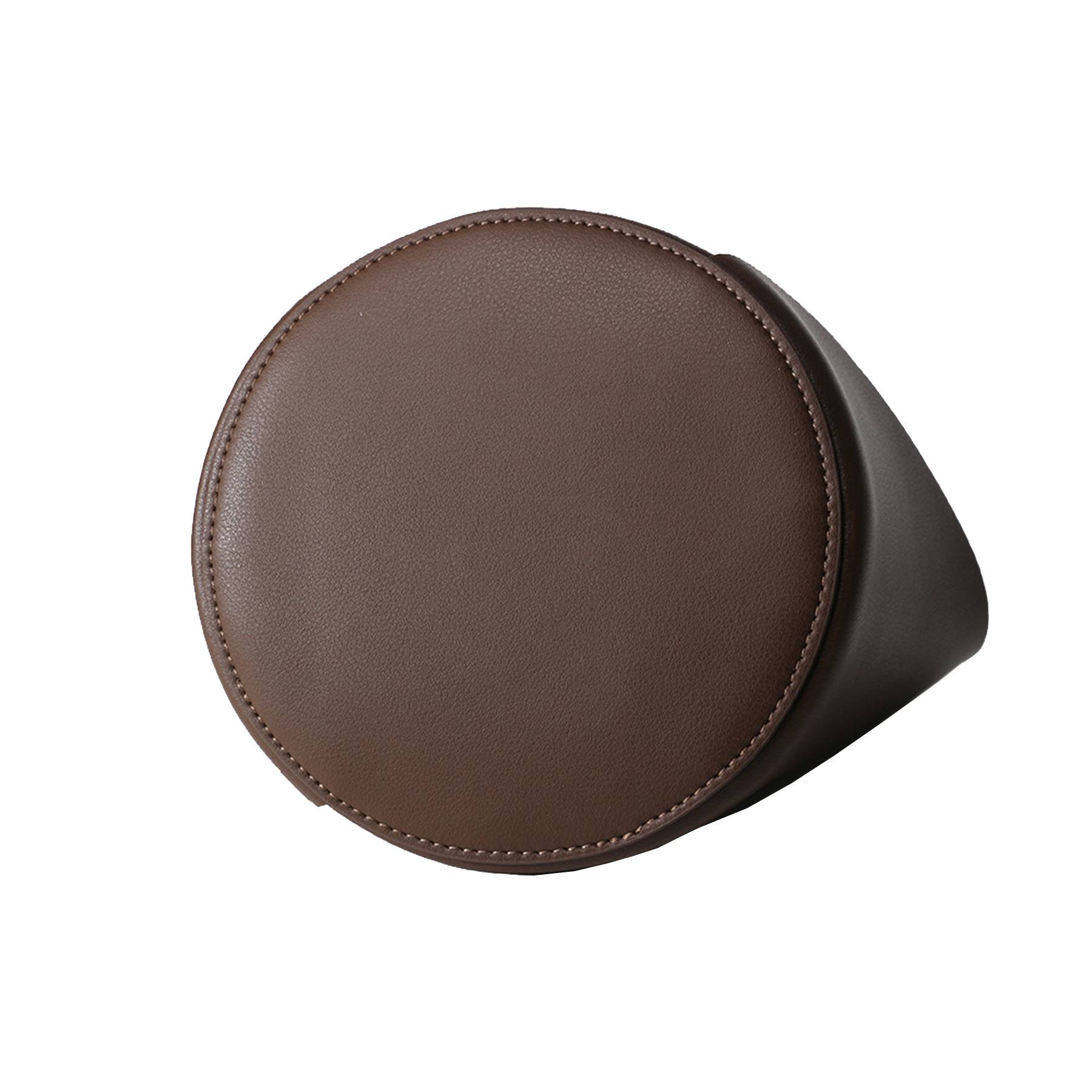 Genuine Leather Ruffled Bucket Cross-body Drawstring Bag 4