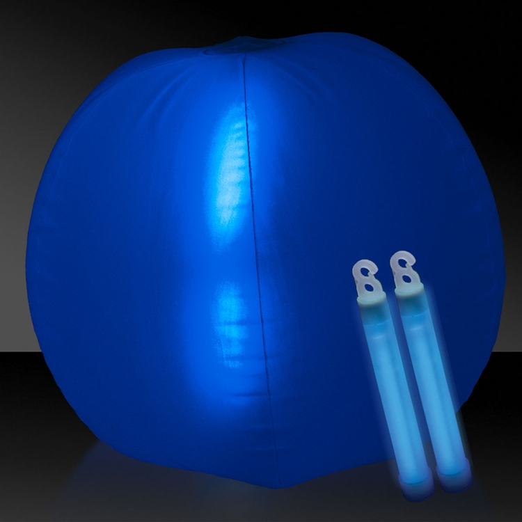 Translucent Blue 24" Inflatable Beach Ball with Glow Stick 2