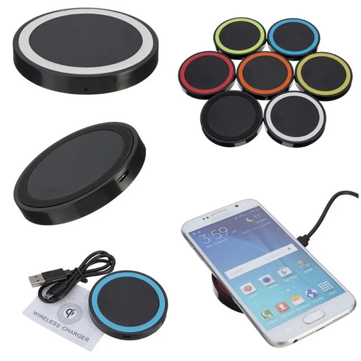 10W Round Protable Wireless Charger Fast Charging Dock Pad 1