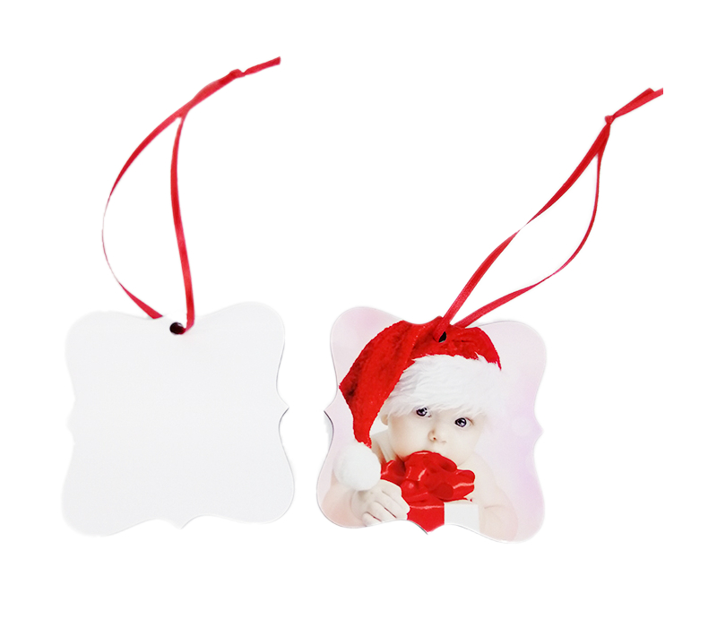 Square Frame MDF Christmas Ornament 3