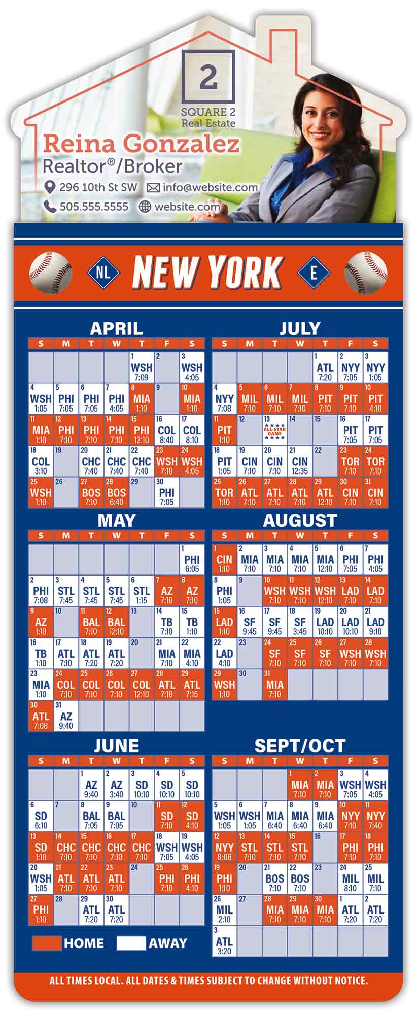 Magna-Card House Shape Magnet - Baseball Schedules (3.5 x 9) 1