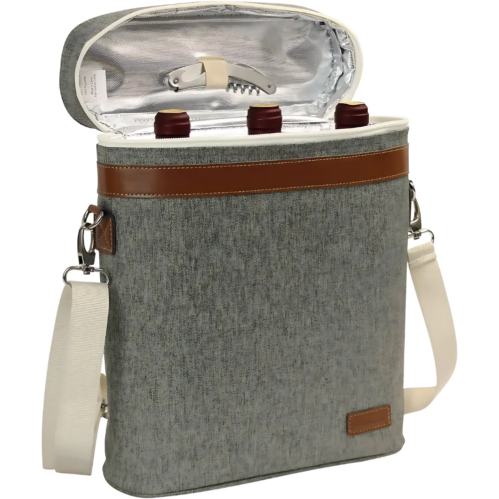 3-Bottle Insulated Wine Tote Carrier 5