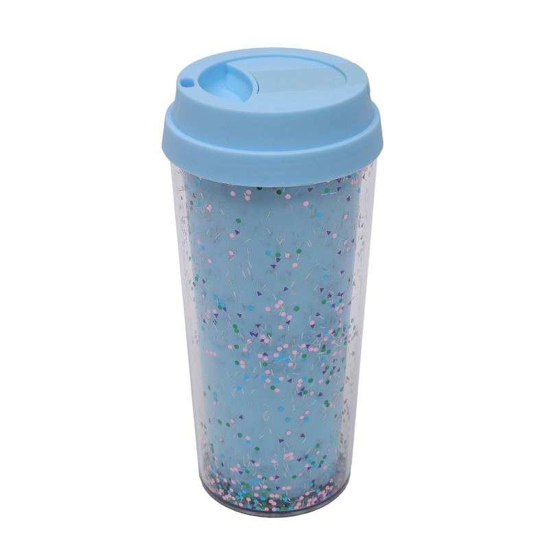 16oz Sequined Stars Colorful Rainbow Ice Cup 2
