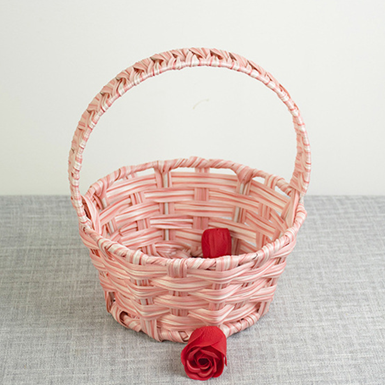 Rustic Style Small white Children Handheld Flower pvc Basket 9