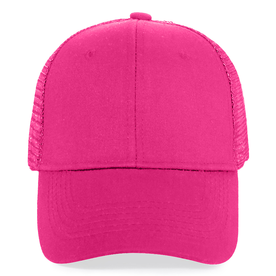 Stock Solid Color Cotton 6-Panel Trucker Cap 6