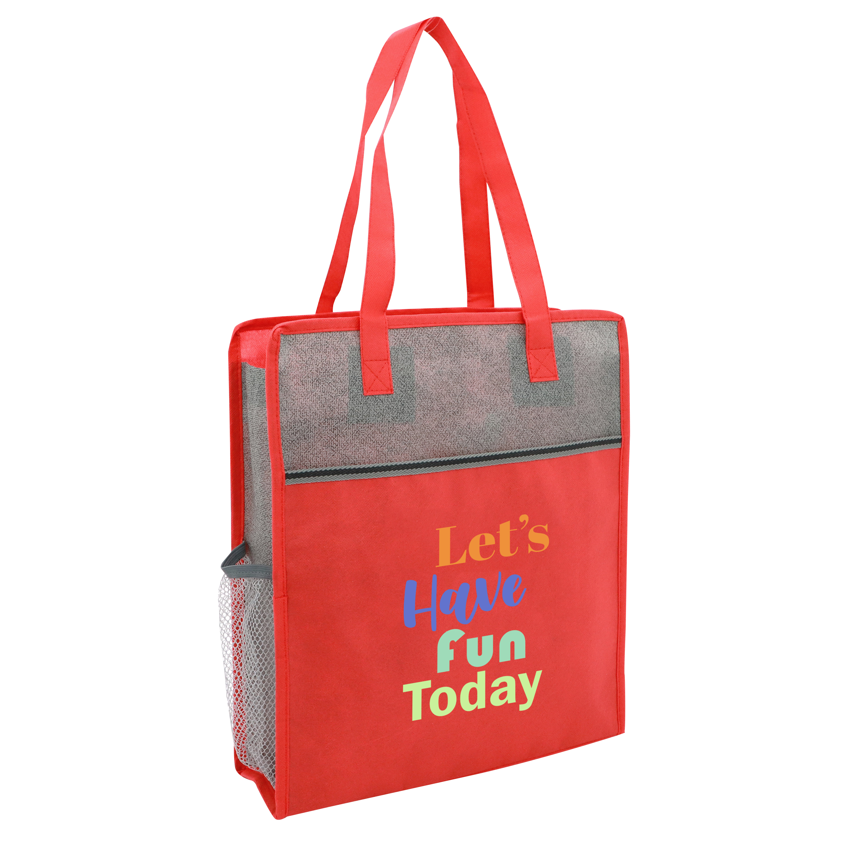 Color Basics Heathered Non-Woven Tote Bag 10