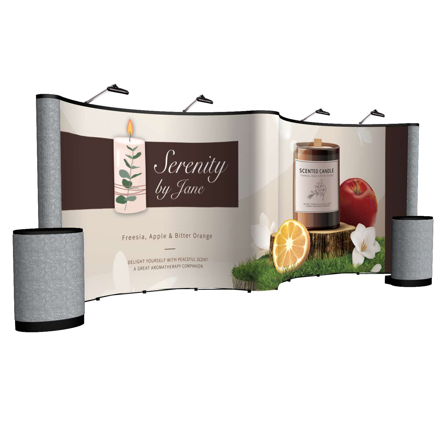 20' Gullwing ARISE Floor Display Kit (Mural with Fabric Ends)