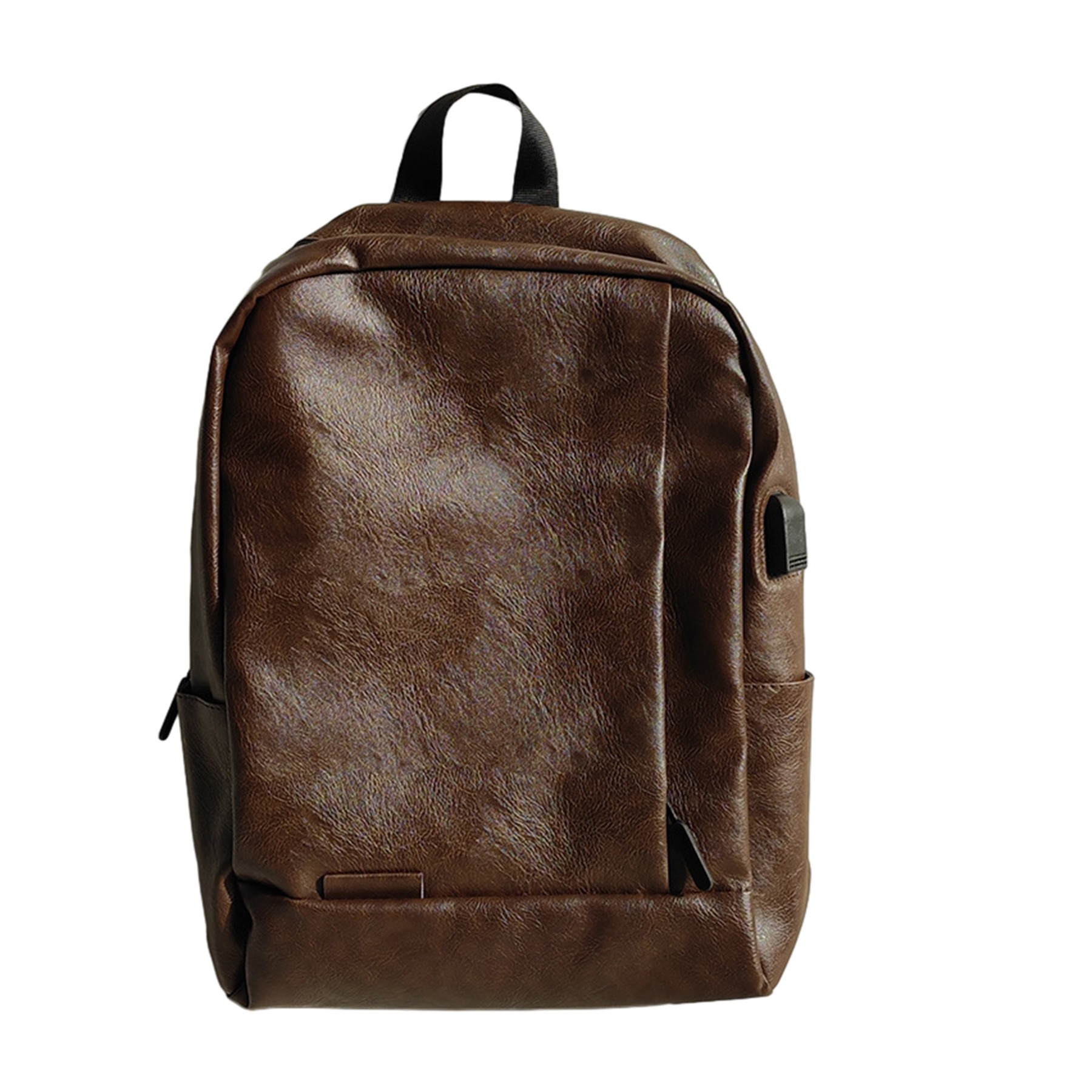 Pu Leather Laptop Backpack With Usb Port 3