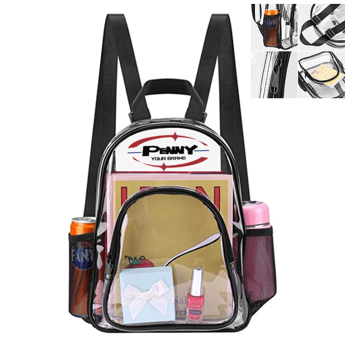 Stadium Approved Clear Waterproof PVC Bag Small Backpack 2