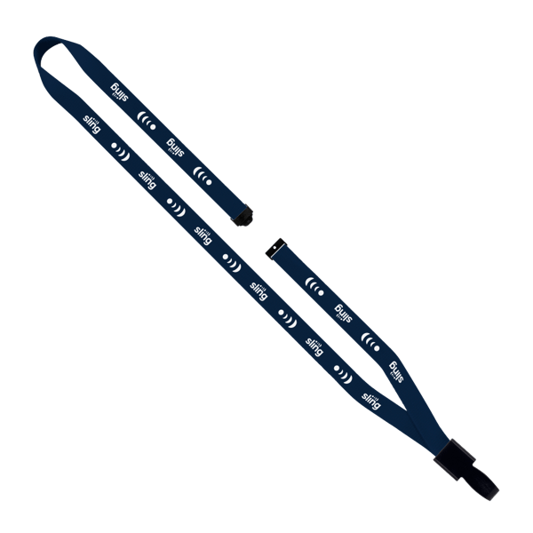 1/2" Polyester Lanyard with Non-Swivel Plastic Hook 92