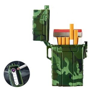 Round Angle Waterproof Dual Arc Lighter With Pop Up Lid 16