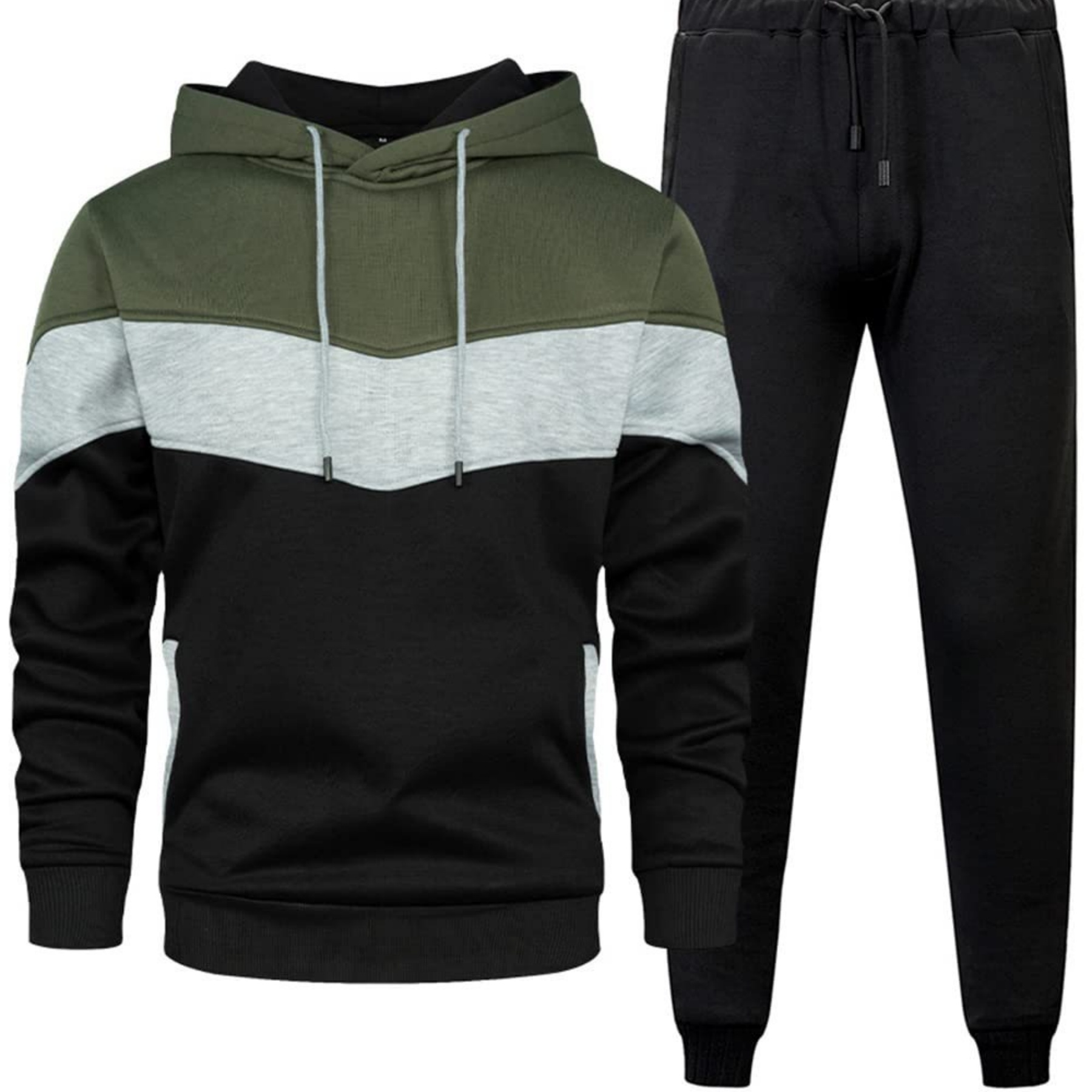Custom Contrast 3D Printed Hooded Men Jogger Set Sweat Suit 9