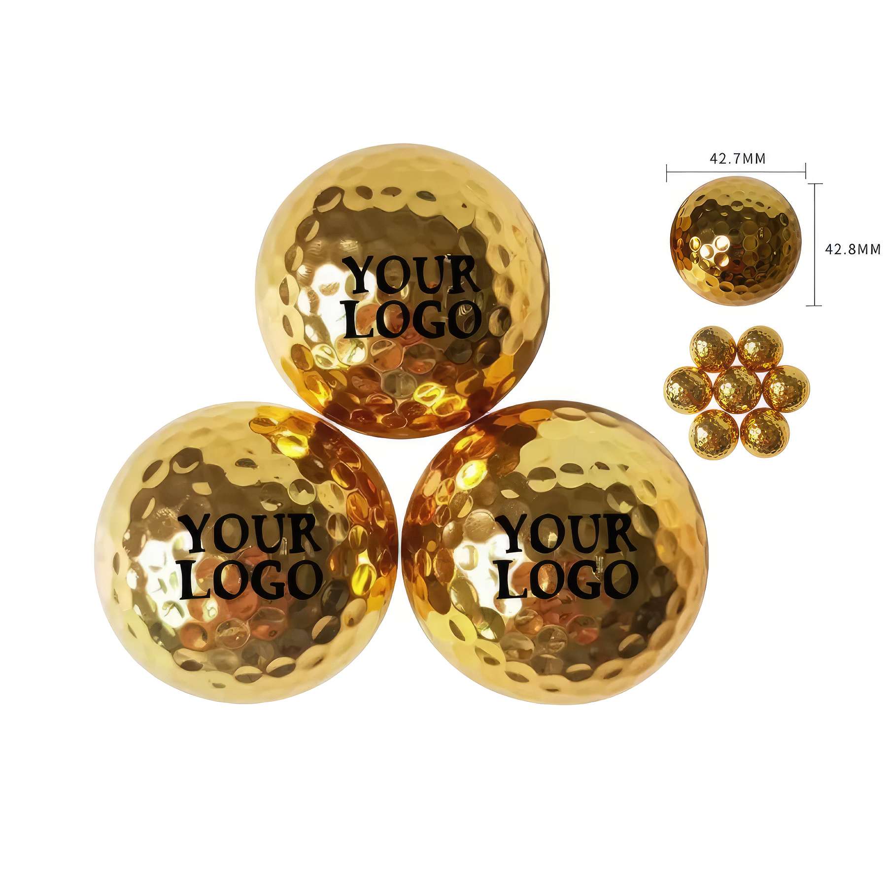 Customized Golden Color Golf Balls 1