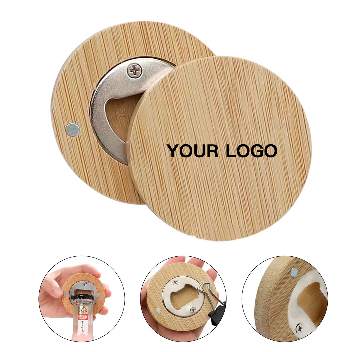 Portable Bamboo Magnetic Bottle Opener for Kitchen 3