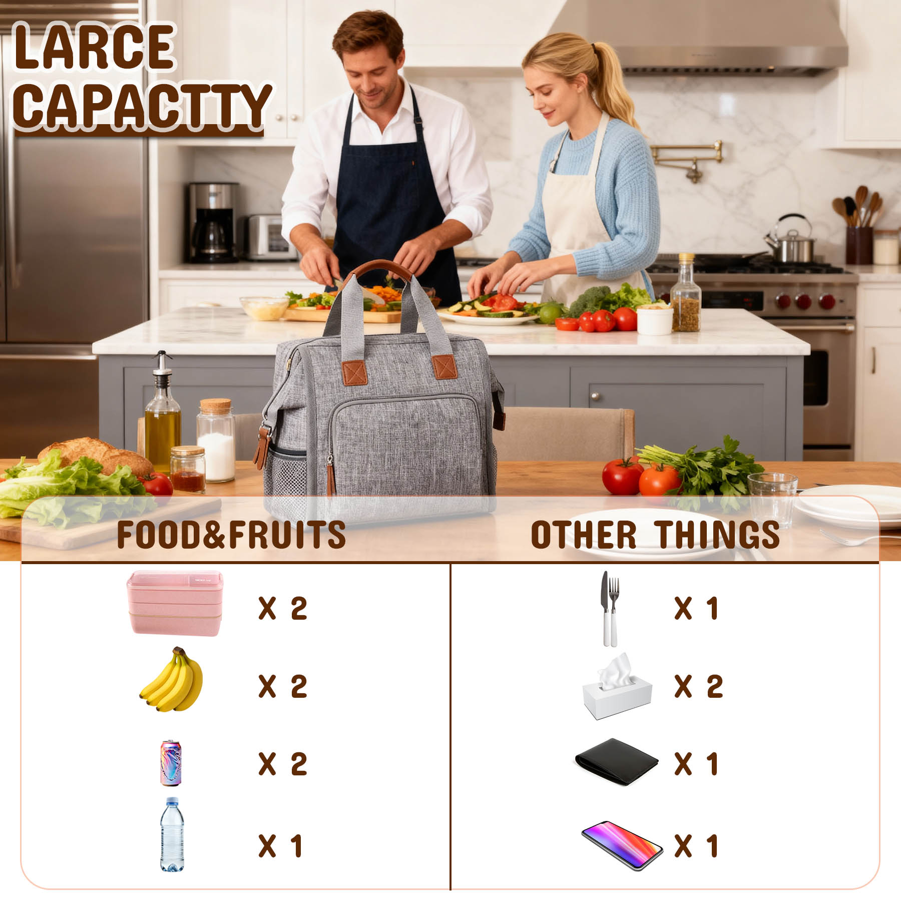 Smile Insulated Lunch Box Cooler Bag 15