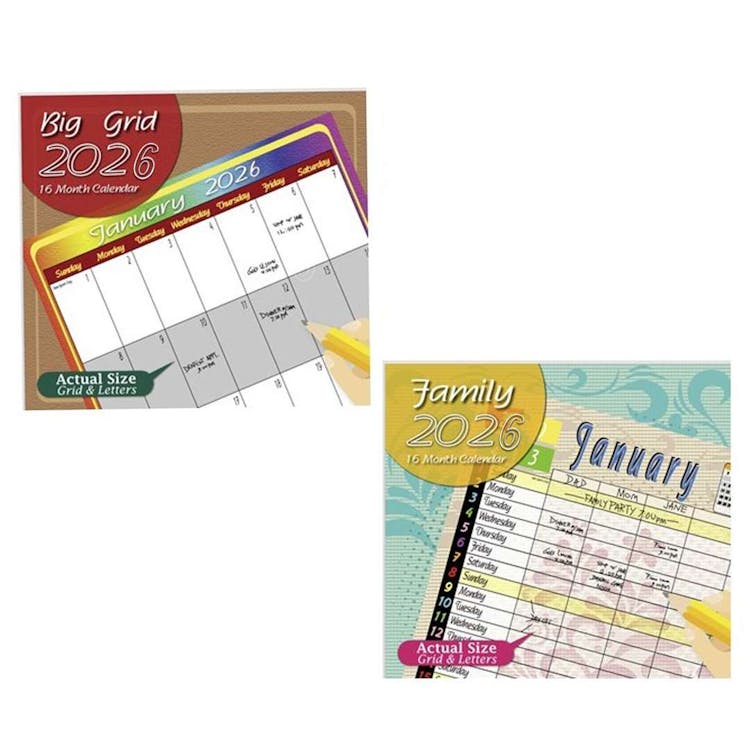 2026 Wall Calendars - 16-month Assorted 1