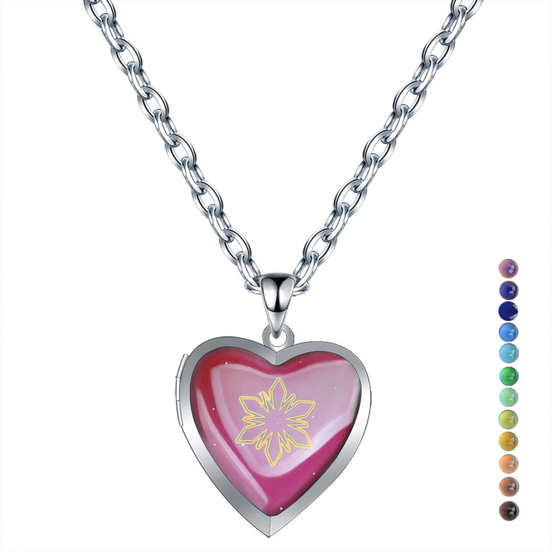 Heart Mood Locket Photo Necklace 7