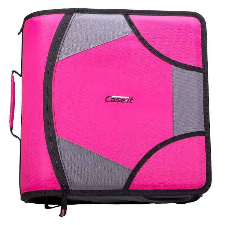 Case-It King Zip Tab Binders - Magenta 4" 1