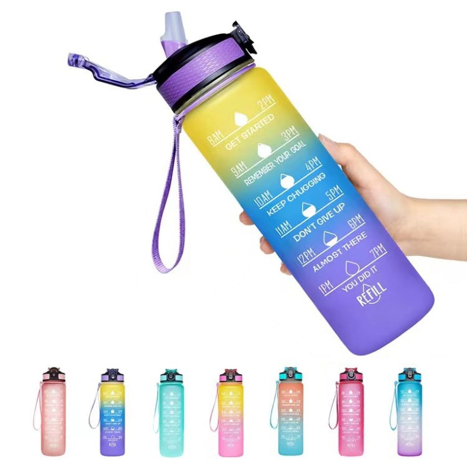 32Oz Motivational Fitness Leak-Proof Sports Water Bottle 6