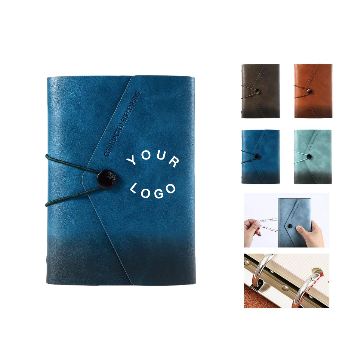 PU Leather Notebook with Refillable Pages and Soft Cover 7