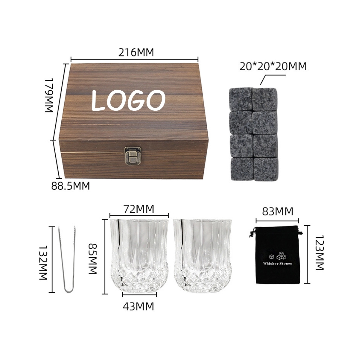 Whiskey Stones Gift Set 4
