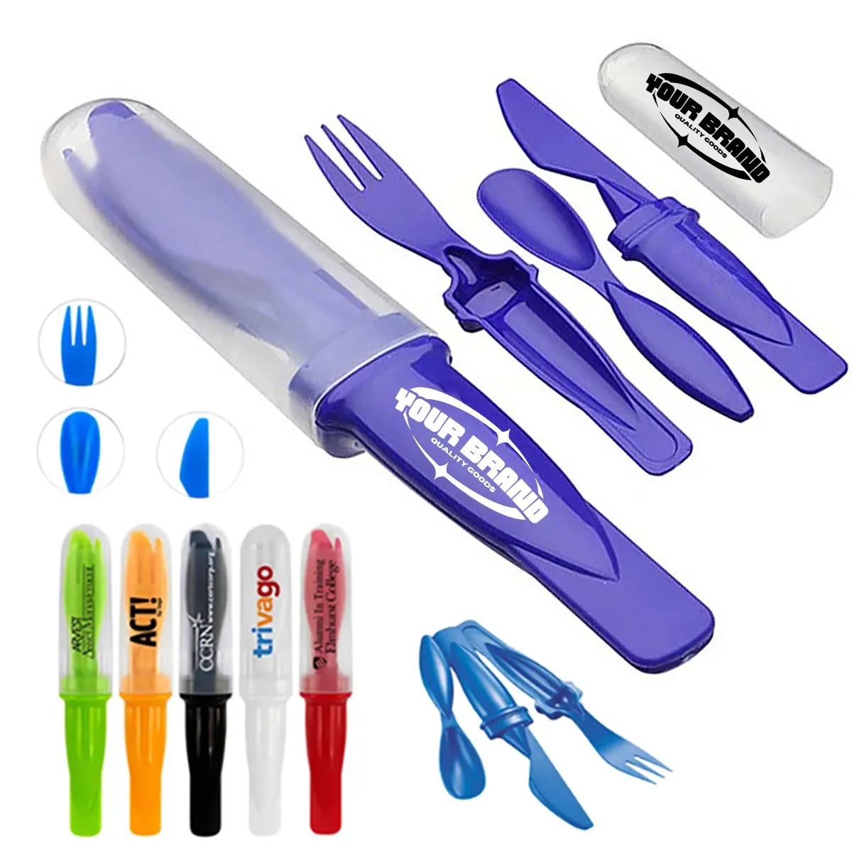 Portable Cutlery Plastic Knife Spoon & Fork Set 2