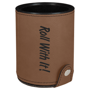 Laserable Leatherette Dice Cup With 5 Dice 6