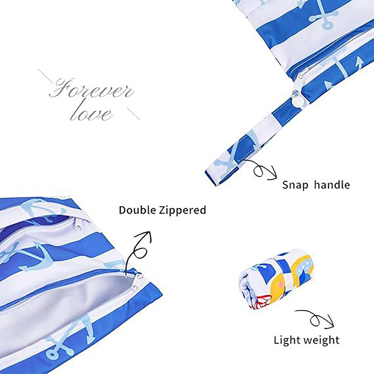 2-Pack Reusable Premium Waterproof Wet & Dry Bags 4