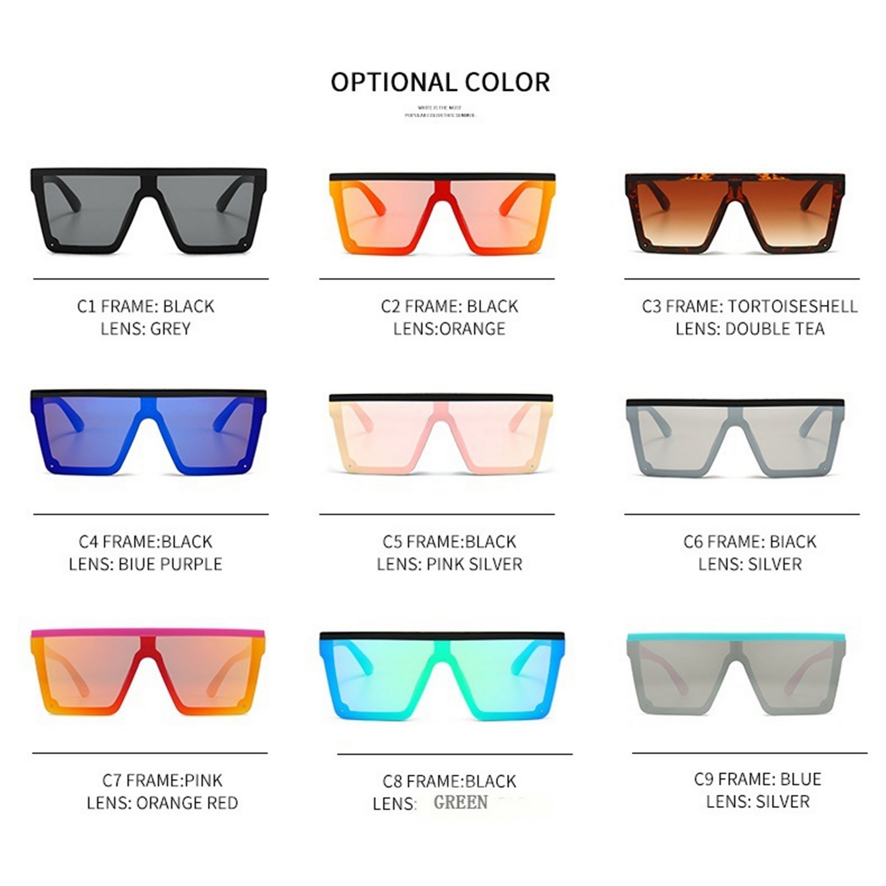 Flat Top Shield Sunglasses 7